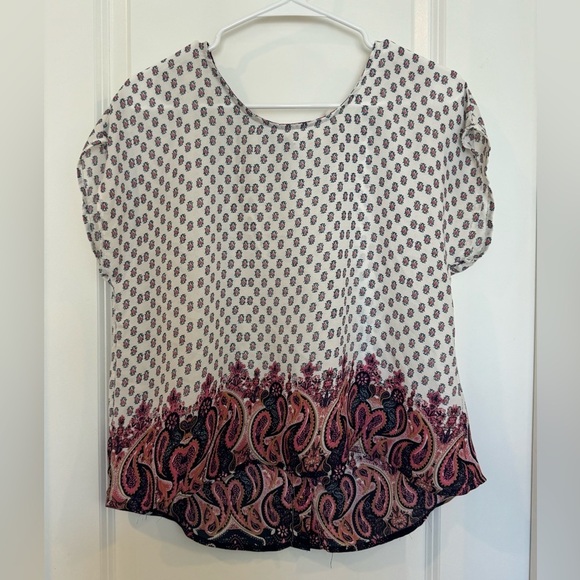 Wishful Park Tops - Wishful Park Black and White Cap Sleeve Blouse